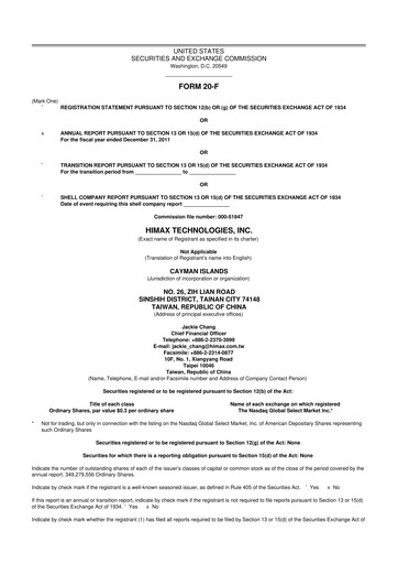 Thumbnail Himax Technologies 20-F Annual Report 