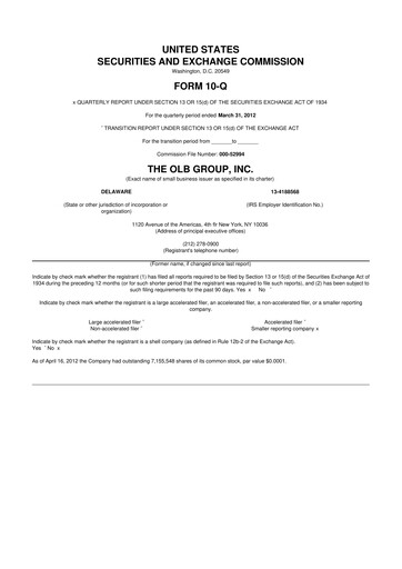 Thumbnail OLB Group 10-Q Quarterly Report FY2012 