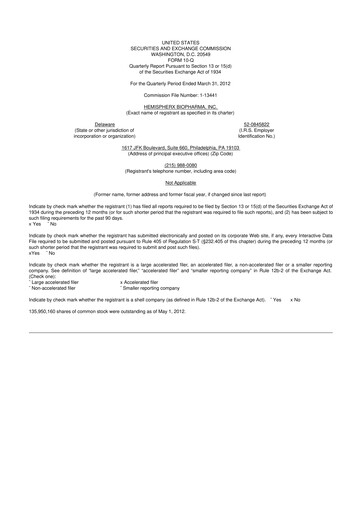 Thumbnail AIM ImmunoTech
 10-Q Quarterly Report FY2012 