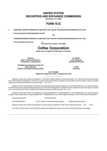 Miniature Enovis 10-Q Rapport trimestriel 2012 