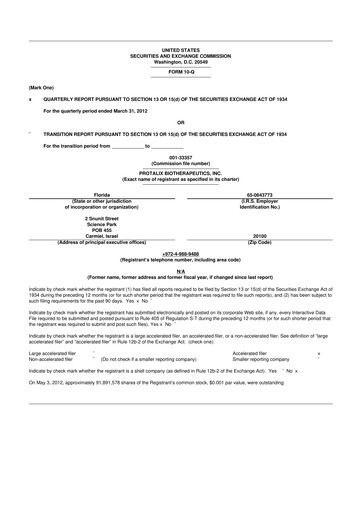 Thumbnail Protalix BioTherapeutics
 10-Q Quarterly Report FY2012 