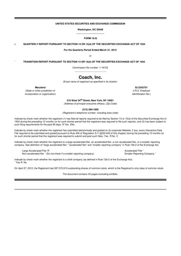 Miniature Tapestry 10-Q Rapport trimestriel  