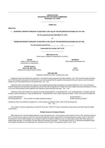 Thumbnail Stagwell 10-Q Quarterly Report FY2012 