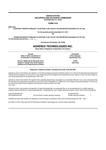 Miniature Fennec Pharmaceuticals 10-Q Rapport trimestriel 2012 