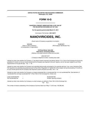 Thumbnail NanoViricides 10-Q Quarterly Report FY2012 