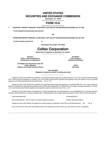 Miniature Enovis 10-Q Rapport trimestriel 2012 