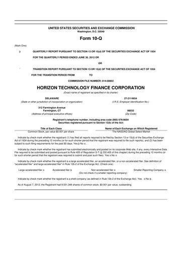 Vorschaubild Horizon Technology Finance 10-Q Quartalsbericht  