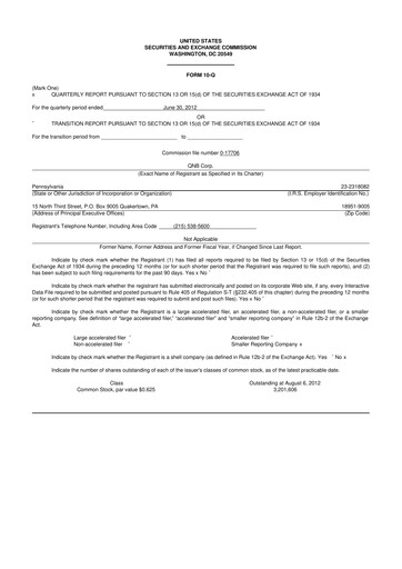 Thumbnail QNB Corp. 10-Q Quarterly Report FY 