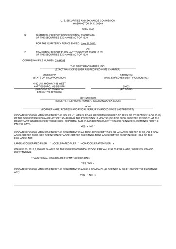 Thumbnail The First Bancshares 10-Q Quarterly Report FY2012 