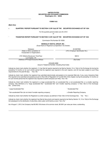 Thumbnail Digital Turbine
 10-Q Quarterly Report FY2012 