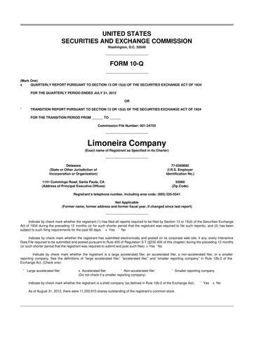 Thumbnail Limoneira
 10-Q Quarterly Report FY 