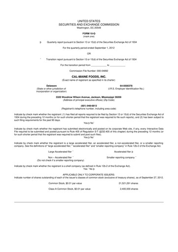 Thumbnail Cal-Maine Foods 10-Q Quarterly Report FY2013 