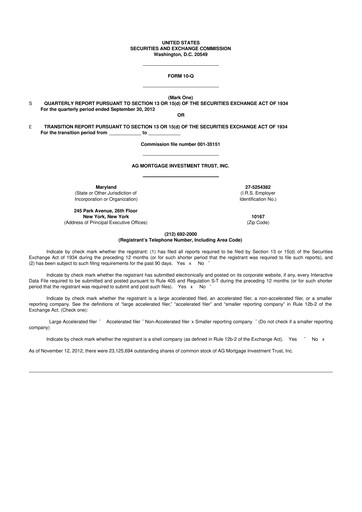 Thumbnail TPG Mortgage Investment Trust 10-Q Quarterly Report FY 