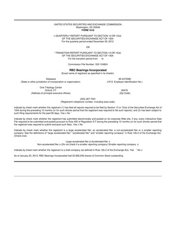 Thumbnail RBC Bearings 10-Q Quarterly Report FY2013 