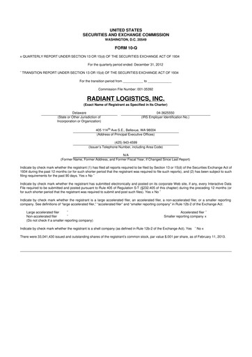 Thumbnail Radiant Logistics
 10-Q Quarterly Report FY2013 