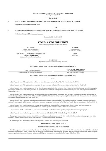 Miniature Enovis 10-K Rapport annuel 2012