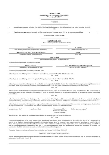 Thumbnail Exponent
 10-K Annual Report 2012