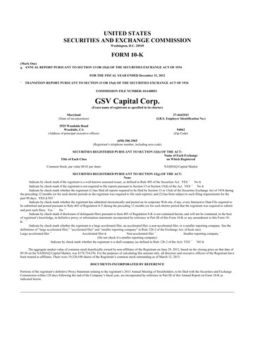 Miniature SuRo Capital 10-K Rapport annuel 