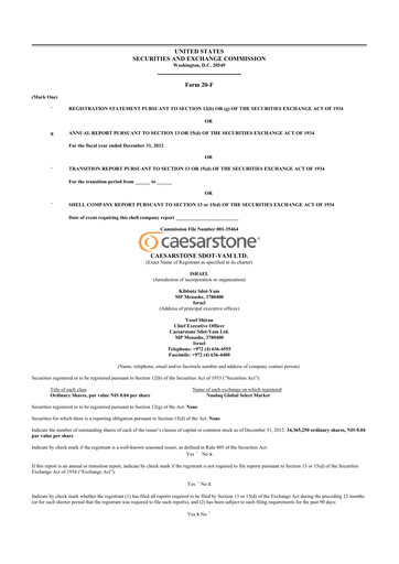 Thumbnail Caesarstone
 20-F Annual Report 