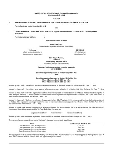 Thumbnail Urban One
 10-K Annual Report 2012