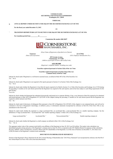 Vorschaubild SmartFinancial (SmartBank) 10-K Jahresbericht 2012