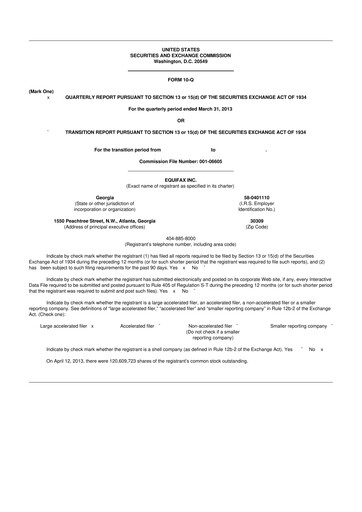 Vorschaubild Equifax 10-Q Quartalsbericht 2013 