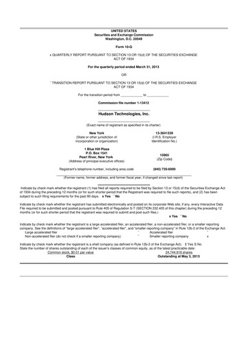 Thumbnail Hudson Technologies 10-Q Quarterly Report FY2013 