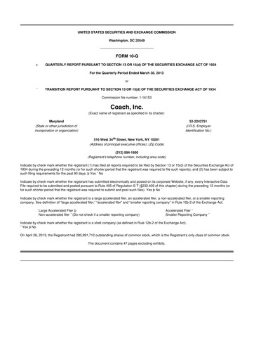 Miniature Tapestry 10-Q Rapport trimestriel  