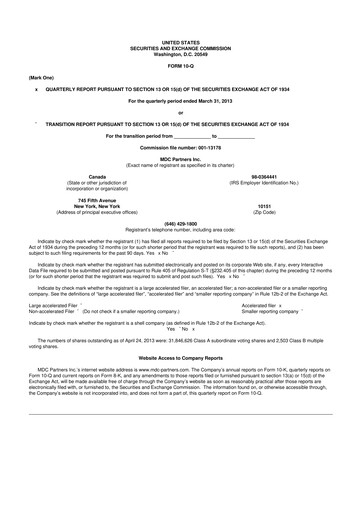 Thumbnail Stagwell 10-Q Quarterly Report FY2013 