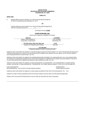 Thumbnail Interparfums 10-Q Quarterly Report FY2013 