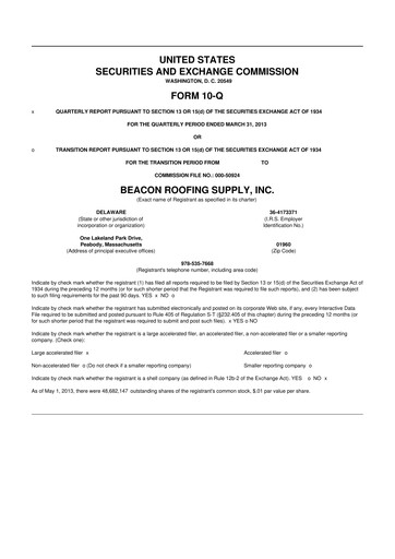 Vorschaubild Beacon Roofing Supply 10-Q Quartalsbericht 2013 