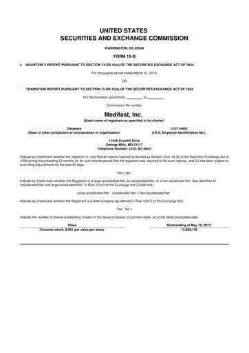 Thumbnail Medifast 10-Q Quarterly Report FY2013 