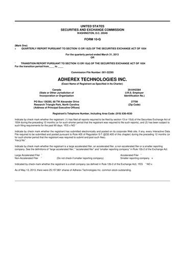 Miniature Fennec Pharmaceuticals 10-Q Rapport trimestriel 2013 