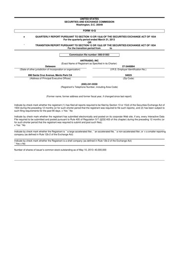 Thumbnail Rezolute 10-Q Quarterly Report FY2013 