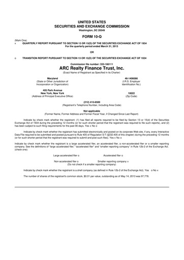 Thumbnail Franklin BSP Realty Trust 10-Q Quarterly Report FY2013 