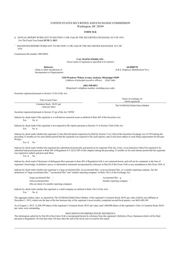 Thumbnail Cal-Maine Foods 10-K Annual Report 2013