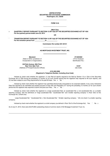 Thumbnail TPG Mortgage Investment Trust 10-Q Quarterly Report FY 