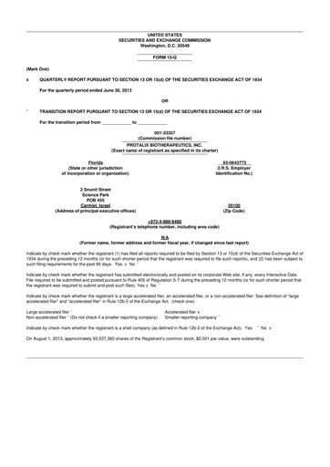 Thumbnail Protalix BioTherapeutics
 10-Q Quarterly Report FY2013 