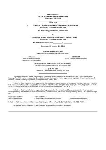 Vorschaubild Assembly Biosciences 10-Q Quartalsbericht 2013 