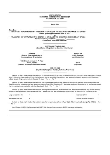 Vorschaubild WhiteHorse Finance 10-Q Quartalsbericht  