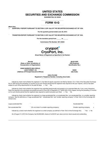 Thumbnail CryoPort 10-Q Quarterly Report FY2014 