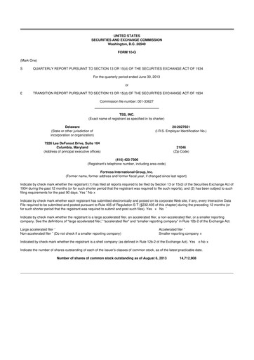 Miniature TSS, Inc. 10-Q Rapport trimestriel  
