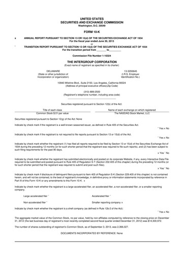 Thumbnail The InterGroup Corporation 10-K Annual Report 2013