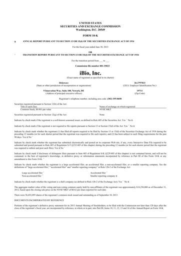 Thumbnail iBio 10-K Annual Report 2013