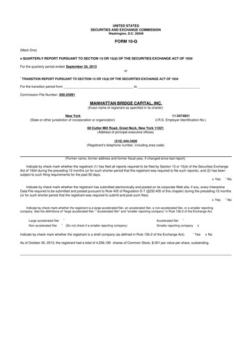Vorschaubild Manhattan Bridge Capital
 10-Q Quartalsbericht 2013 