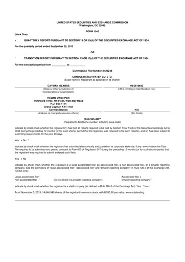 Thumbnail Consolidated Water 10-Q Quarterly Report FY2013 