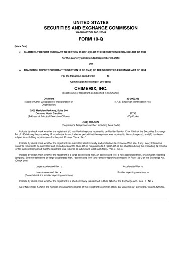 Thumbnail Chimerix 10-Q Quarterly Report FY2013 