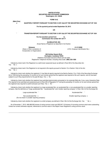 Thumbnail Globalstar
 10-Q Quarterly Report FY2013 