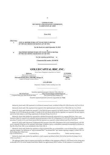 Thumbnail Golub Capital 10-K Annual Report 