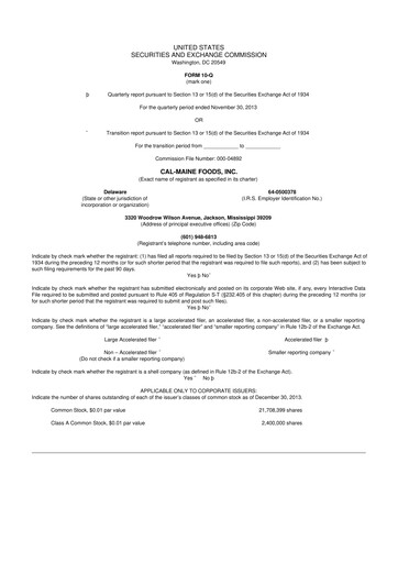 Thumbnail Cal-Maine Foods 10-Q Quarterly Report FY2014 